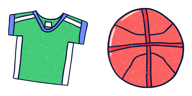Green T-shirt & Basketball Ball Cursor
