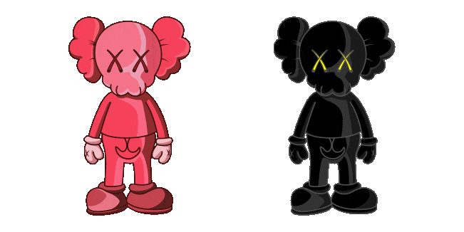 Black & Pink Kaws Animated Cursor