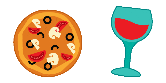 Italy Aesthetic Pizza & Vine Animated Cursor