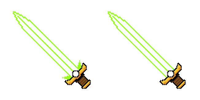 Green Sword Spin Pixel Animated Cursor