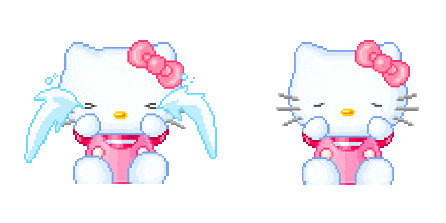 Hello Kitty Crying Pixel Animated Cursor