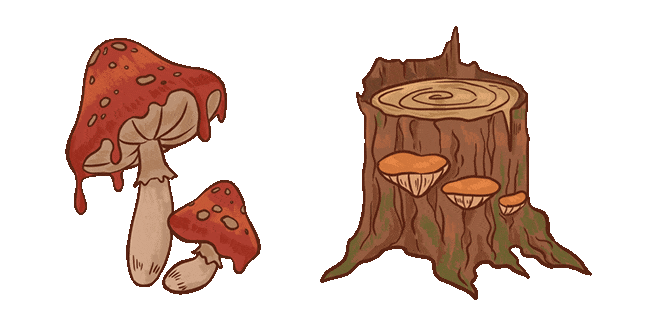 Fairycore Fly Agaric & Stump Animated Cursor