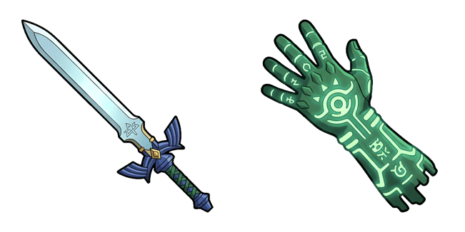 Legend of Zelda Master Sword & Link Green Arm Cursor