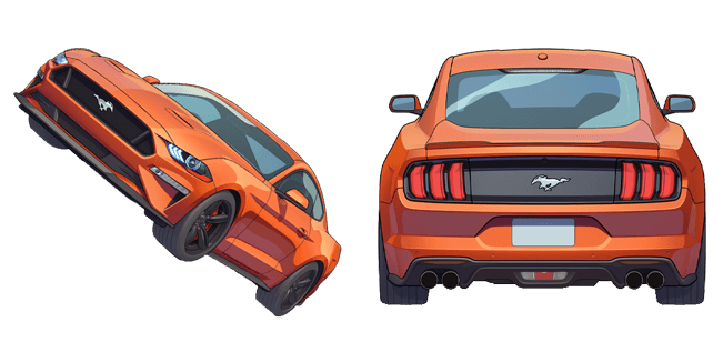 Orange Ford Mustang GT Cursor