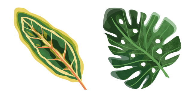 Watercolor Exotic Leaves Cursor