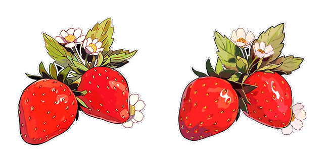 Strawberries & Leaves Animated Cursor