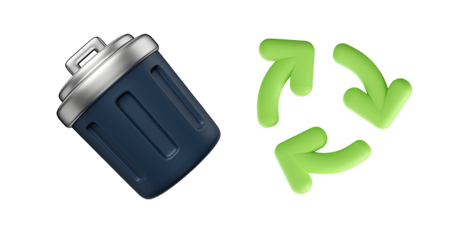 Dustbin & Recycle Sign 3D Cursor