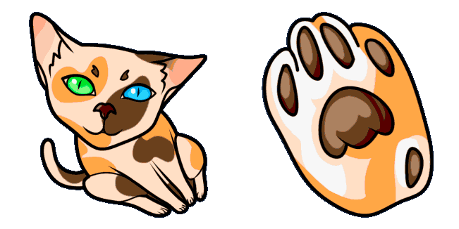 Calico Cat & Paw Animated Cursor