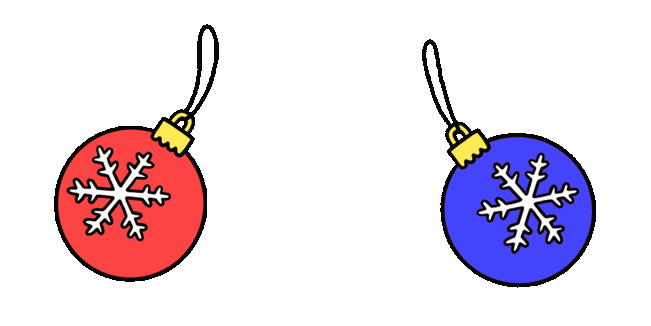 Red & Blue Christmas Globes Hesitate Animated Cursor