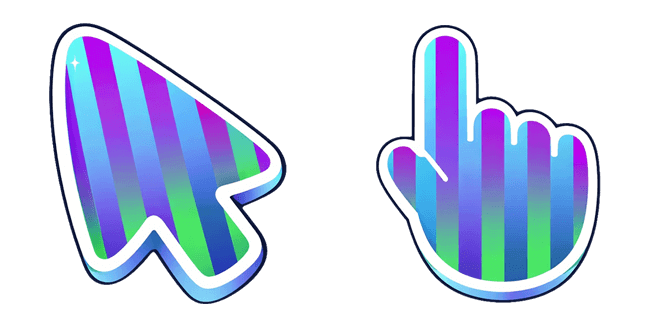 Striped Purple & Green Gradient Cursor