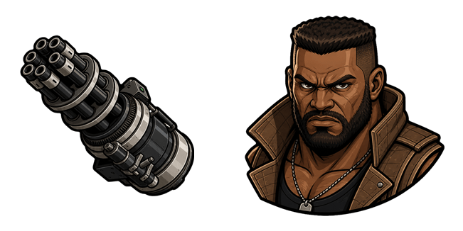 Final Fantasy VII Rebirth Barret Wallace & Gun Arm Cannon Cursor