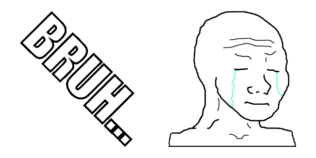 Crying Wojak Meme Animated Cursor