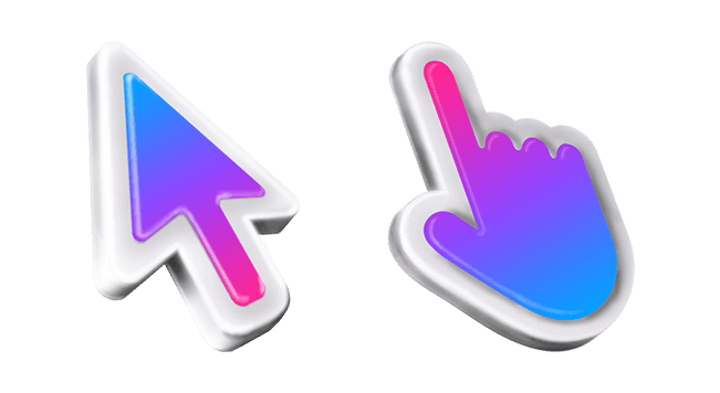 3D Blue & Pink Mac Cursor