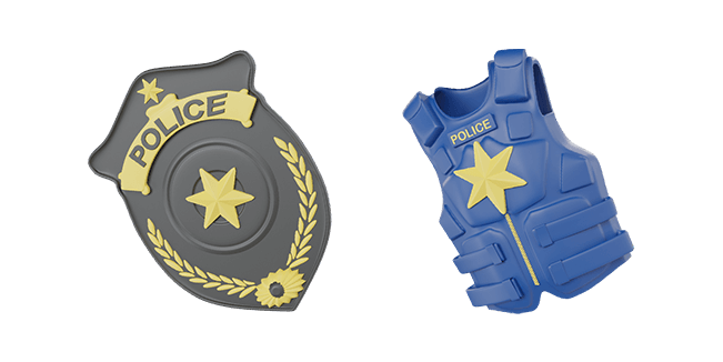 Police Badge & Police Bulletproof Vest 3D Cursor
