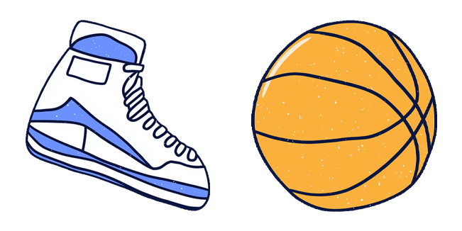 White Basketball Sneaker & Ball Cursor