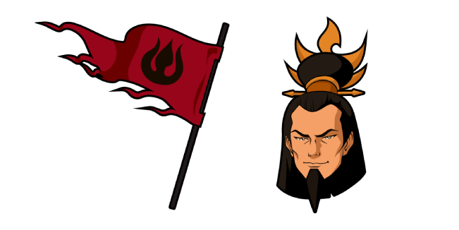 Avatar The Last Airbender Ozai & Fire Nation Flag Cursor
