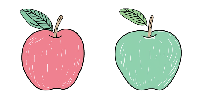Pastel Red & Mint Apple Cursor