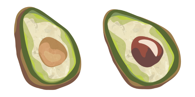 Watercolor Pitted Avocado Cursor