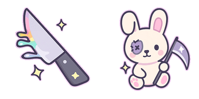 Halloween Bunny with Reaper & Knife Animated Cursor