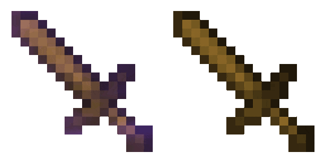 Minecraft Enchanted Wooden Sword Animated Cursor