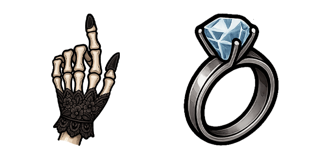 Gothic Skeleton Hand & Ring Cursor
