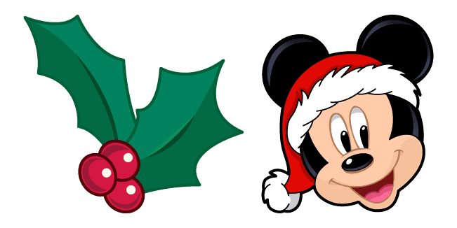 Mickey Mouse & Christmas Holly Cursor