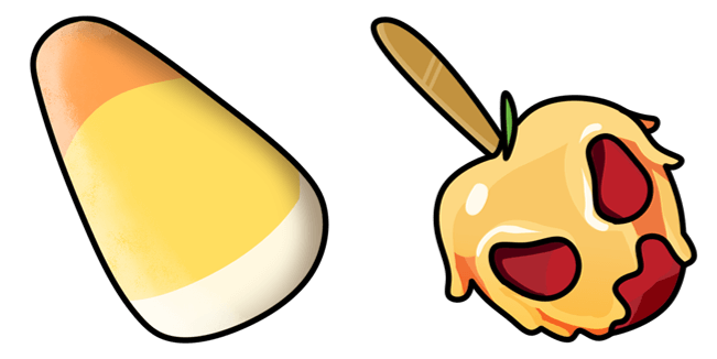 Halloween Candy Corn & Toffee Apple Cursor