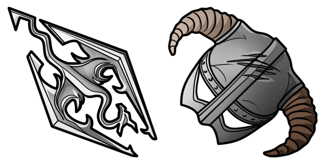 Skyrim Logo & Iron Helmet Cursor