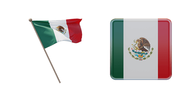United Mexican States Flag 3D Cursor