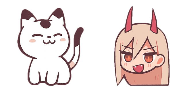 Chainsaw Man Chibi Power & Meowy Cursor