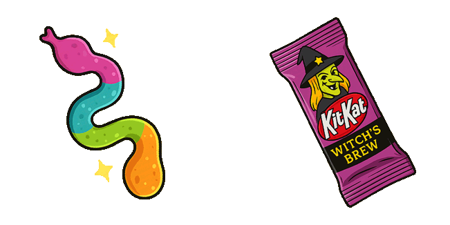 Halloween Candy KitKat Witch's & Gummy Snake Animated Cursor