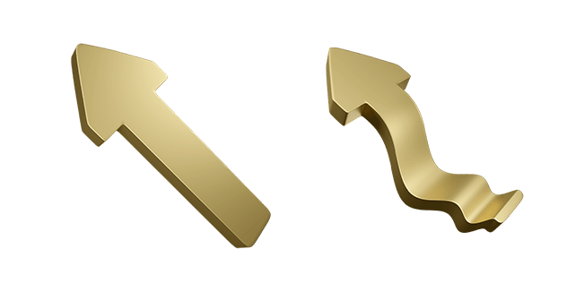 Matte Gold Arrows 3D Cursor