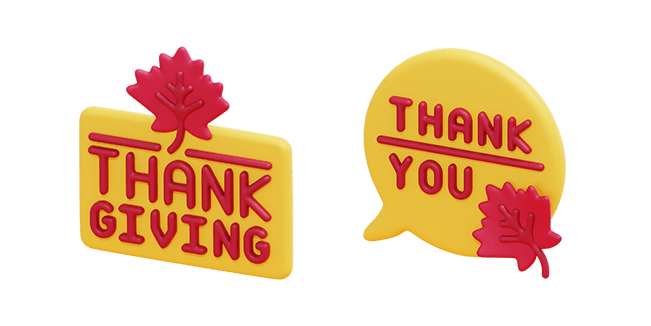 Thanksgiving & Thank You Labels 3D Cursor