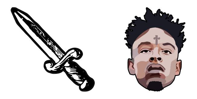 21 Savage & Issa Knife Tattoo Cursor