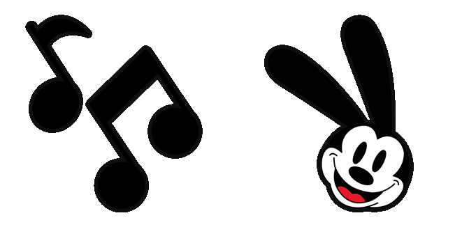 Disney Oswald The Lucky Rabbit & Music Notes Animated Cursor
