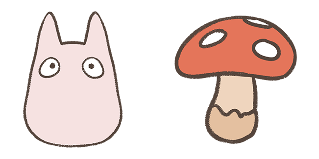 My Neighbor Totoro White & Mushroom Cursor