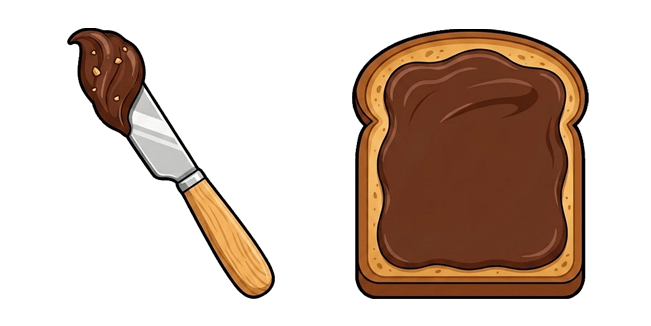 Nutella Knife & Chocolate Toast Cursor