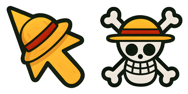 One Piece Straw Hat Arrow & Flag Cursor