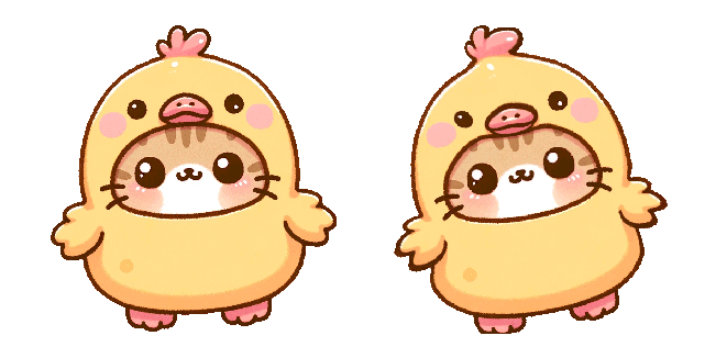 Cute Chick Costume Cat Animated Cursor