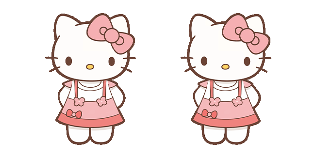 Chibi Hello Kitty in Lovely Dress Animated Cursor
