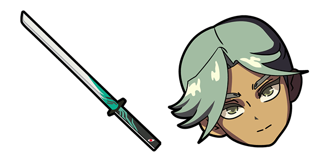 Scissor Seven Green Phoenix & Katana Cursor
