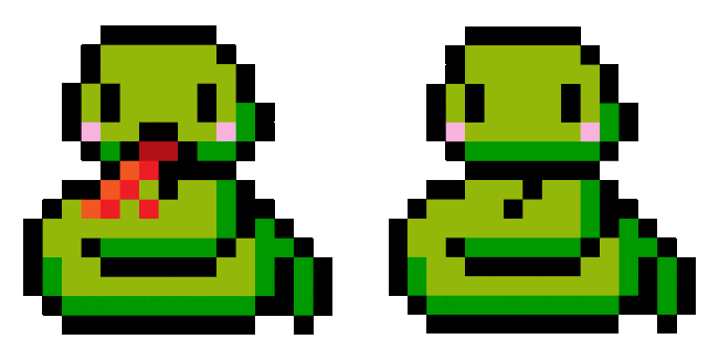 Green Snake Pixel Animated Cursor