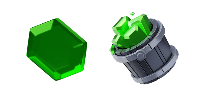 Green Gemstone & Gemstone Bucket 3D Cursor