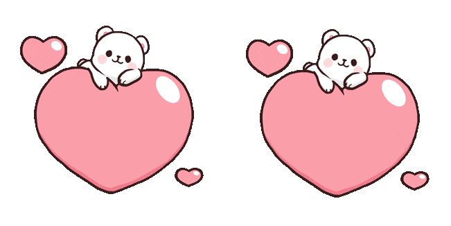 Love Bear on the Heart Animated Cursor