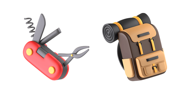 Swiss Knife & Hiking Backpack 3D Cursor