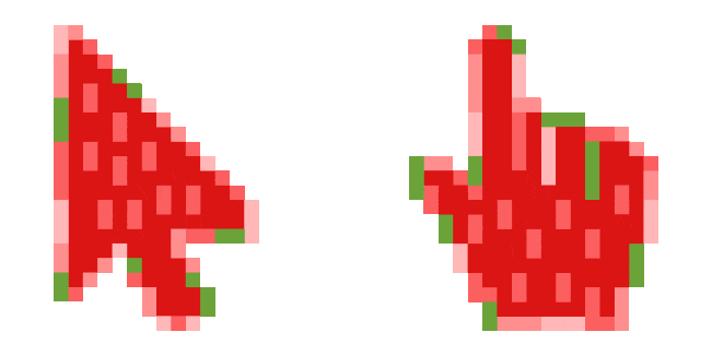 Strawberry Color Pixel Animated Cursor