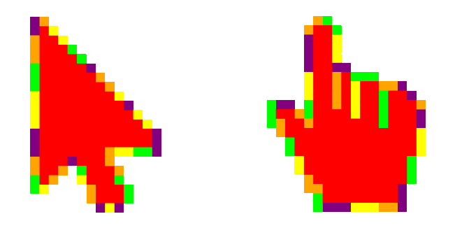 Skittles Color Pixel Animated Cursor