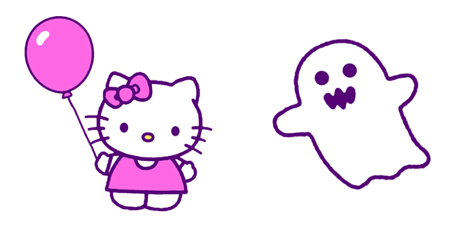 Halloween Hello Kitty with Balloon & Ghost Cursor