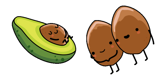 Cute Avocado Family Animated Cursor