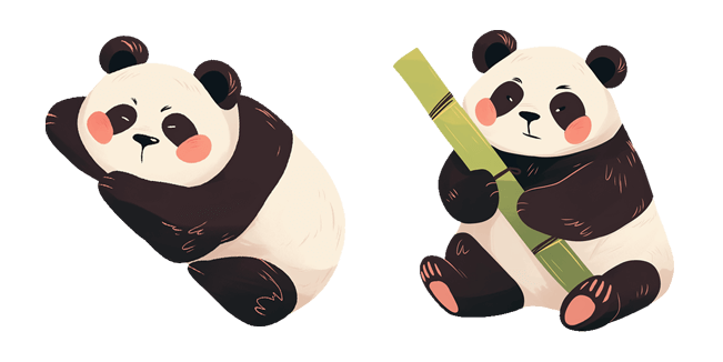 Cute Panda with Bamboo Cursor